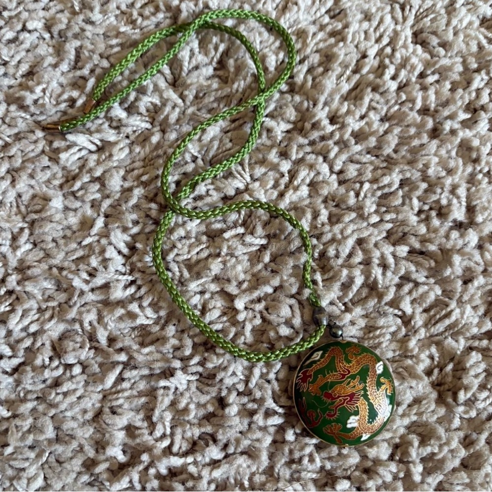 Green Dragon Pendant Necklace